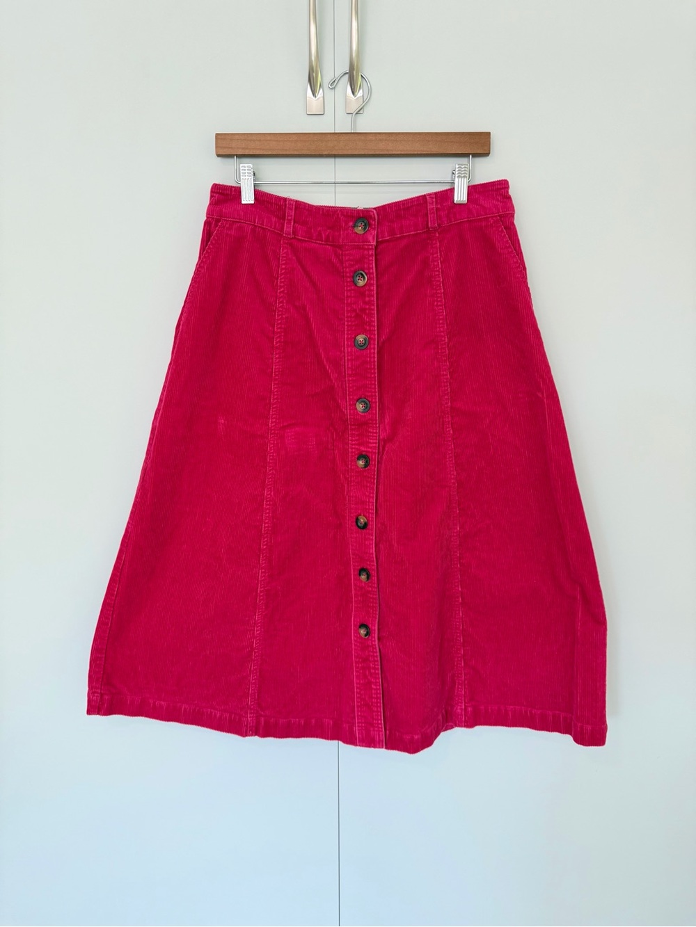 BODEN Petra Cord Midi Skirt-Cherry Jam R0616 - Picture 3 of 9
